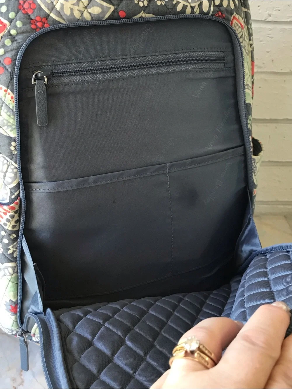 Vera Bradley Nomadic Backpack Laptop Pocket Green Blue Floral